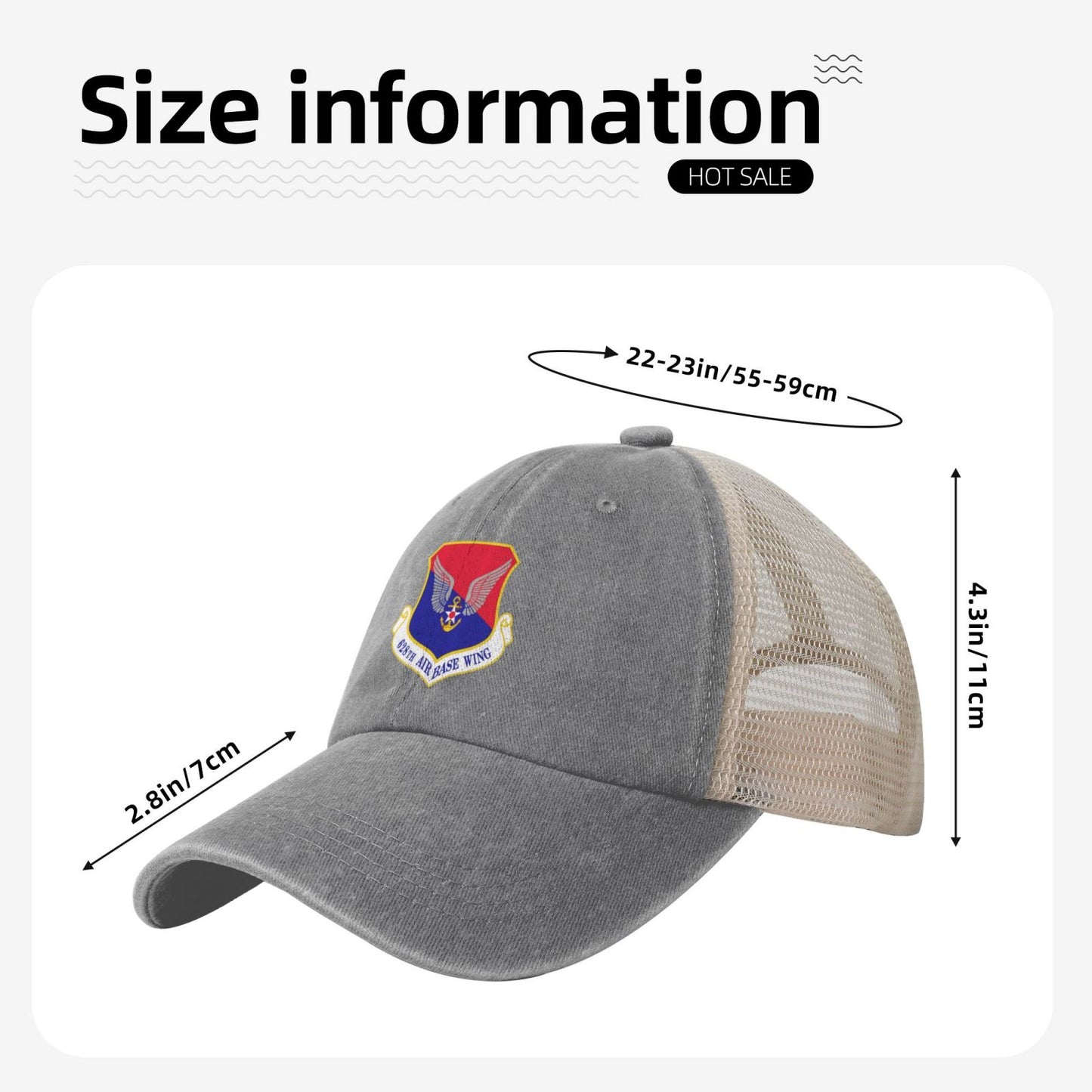 628th Air Base Wing-Emblem Printed unisex baseball cap adjustable grid baseball cap veteran gift