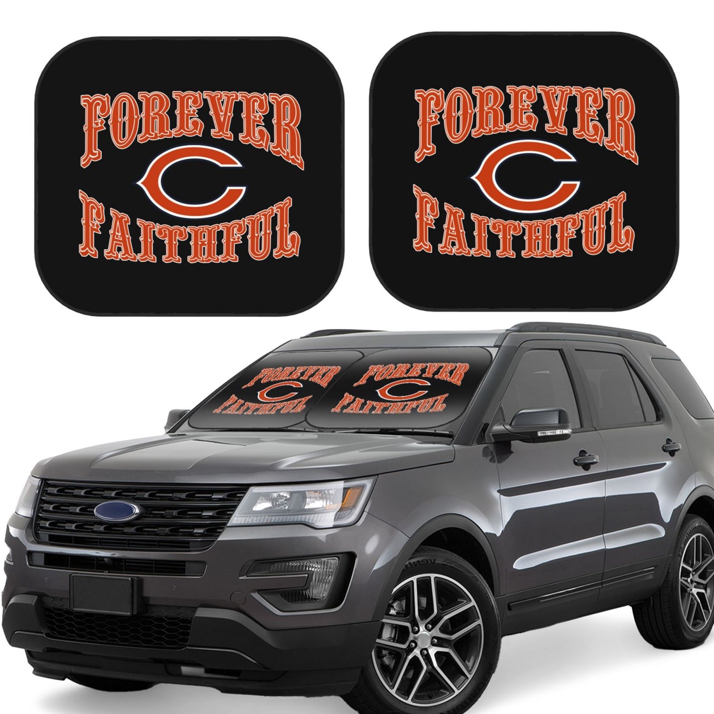 Chicago Bears Car front windshield sunshade UV resistant sunshade foldable
