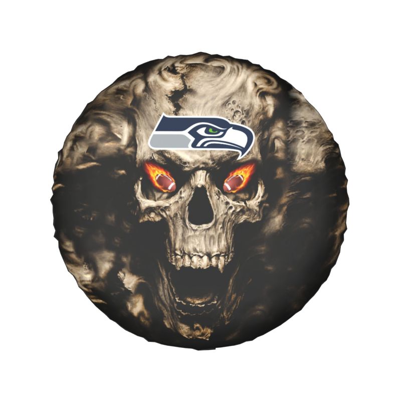 Seattle Seahawks print Skull print car tire cover tire dust cover
