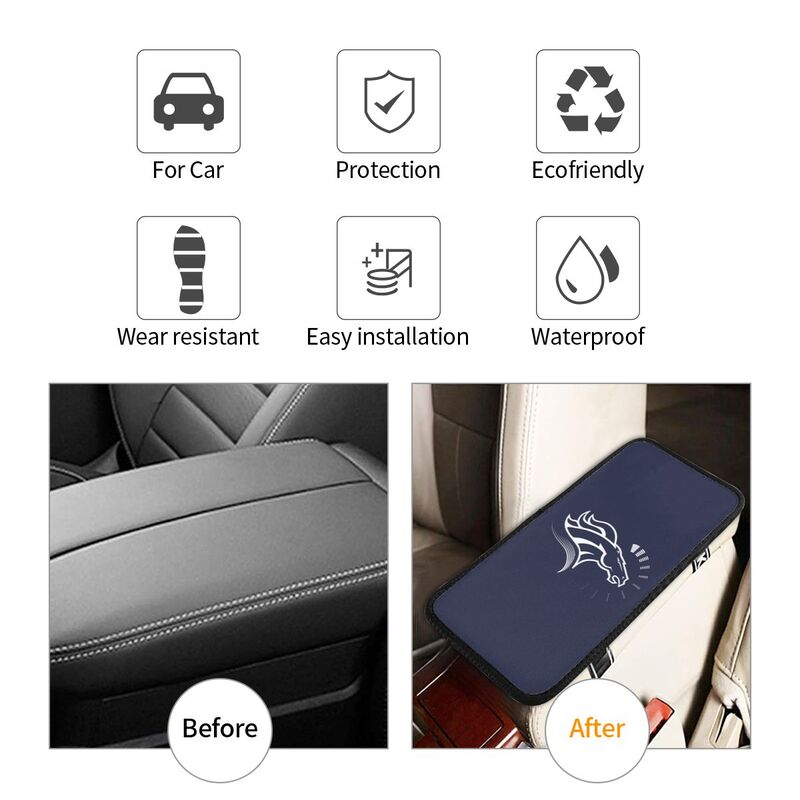 Denver Broncos Printed car armrest box pad anti-abrasion pad