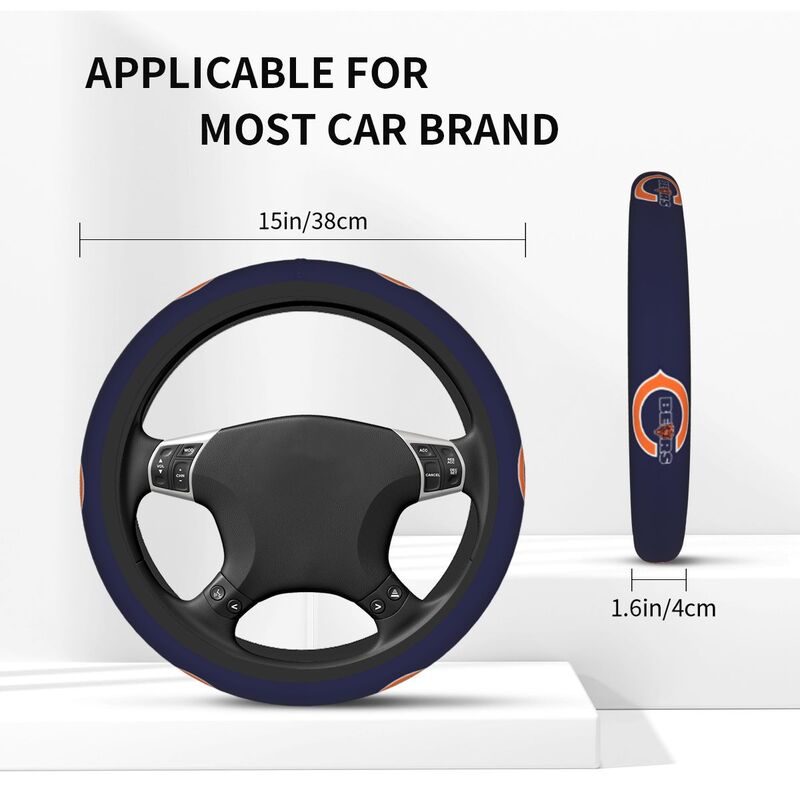 Chicago Bears 1 Printed elastic steering wheel cover anti slip breathable