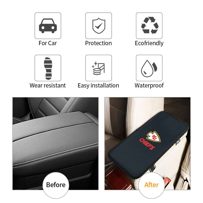 Kansas City Chiefs1 Printed car armrest box pad anti-abrasion pad