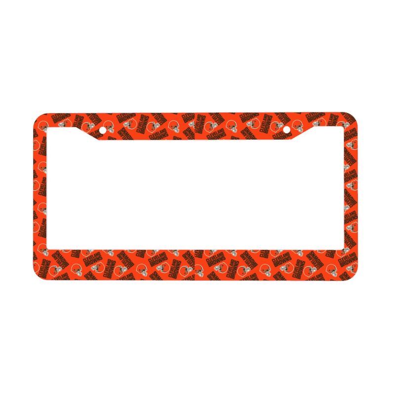 Cleveland Browns Print front rear license plate holder circular hole license plate holder (one pair)
