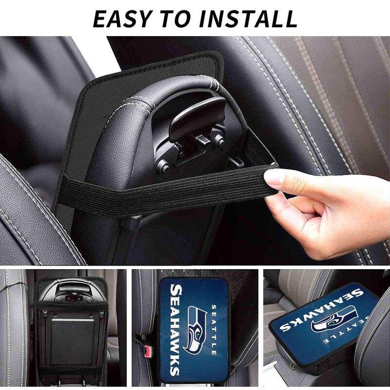 Car armrest box pad Seattle Seahawks 5 Printed center armrest box pad protective pad