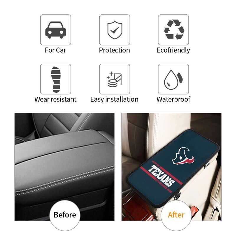 Houston Texans Printed car armrest box pad Protective pad