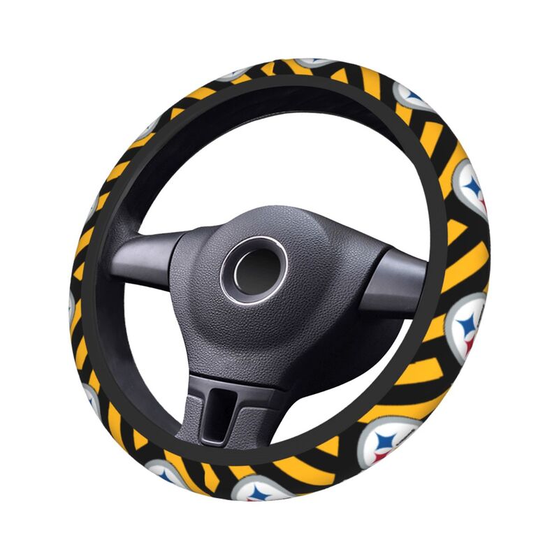 Pittsburgh Steelers Printed breathable elastic steering wheel protective cover