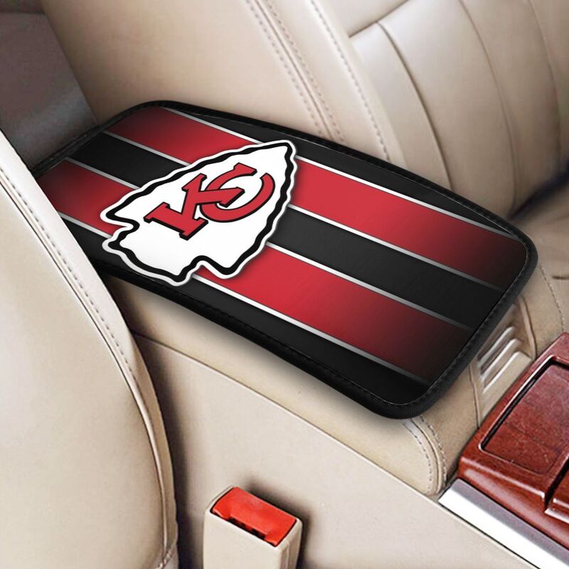 Car armrest box pad Kansas City Chiefs 6 Printed central armrest box cushion protective pad