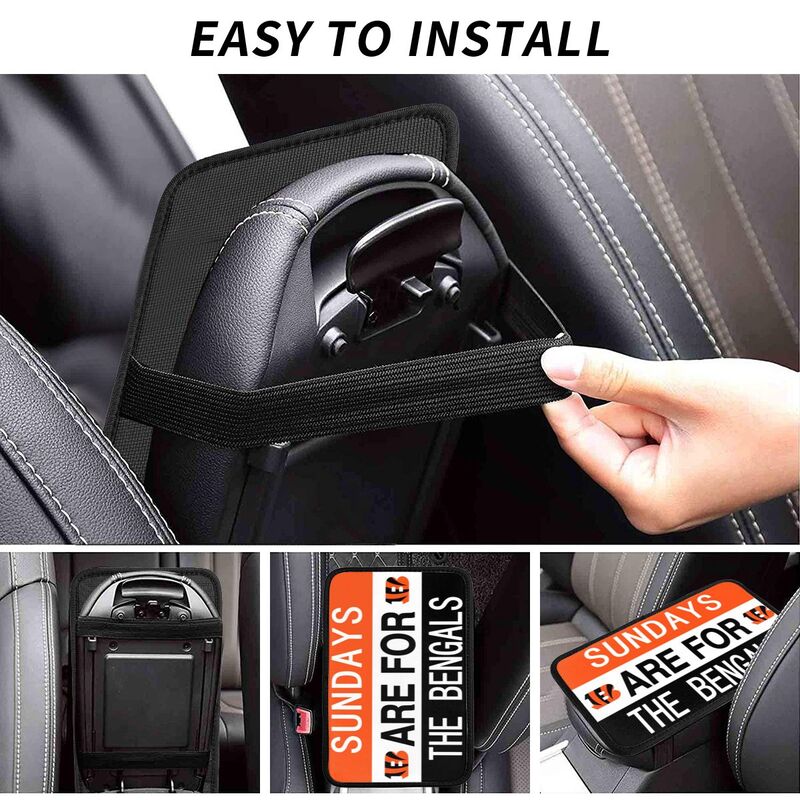 Cincinnati Bengals Personalized printed car armrest cover Car handrail box cushion
