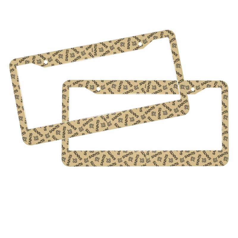 New Orleans Saints Print front rear license plate holder circular hole license plate holder (one pair)