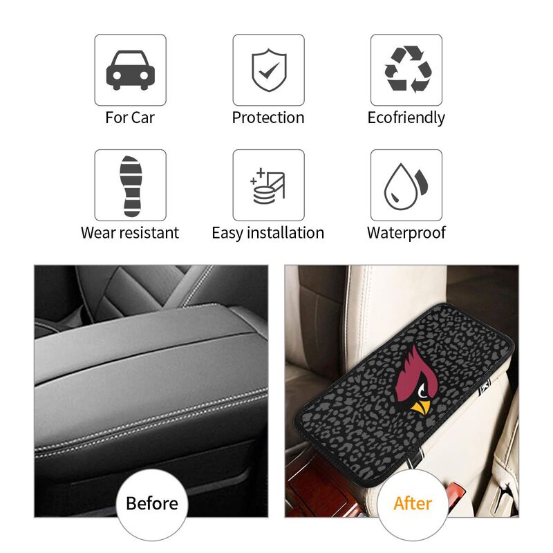 Arizona Cardinals print Car handrail box cushion Personalized car armrest cover