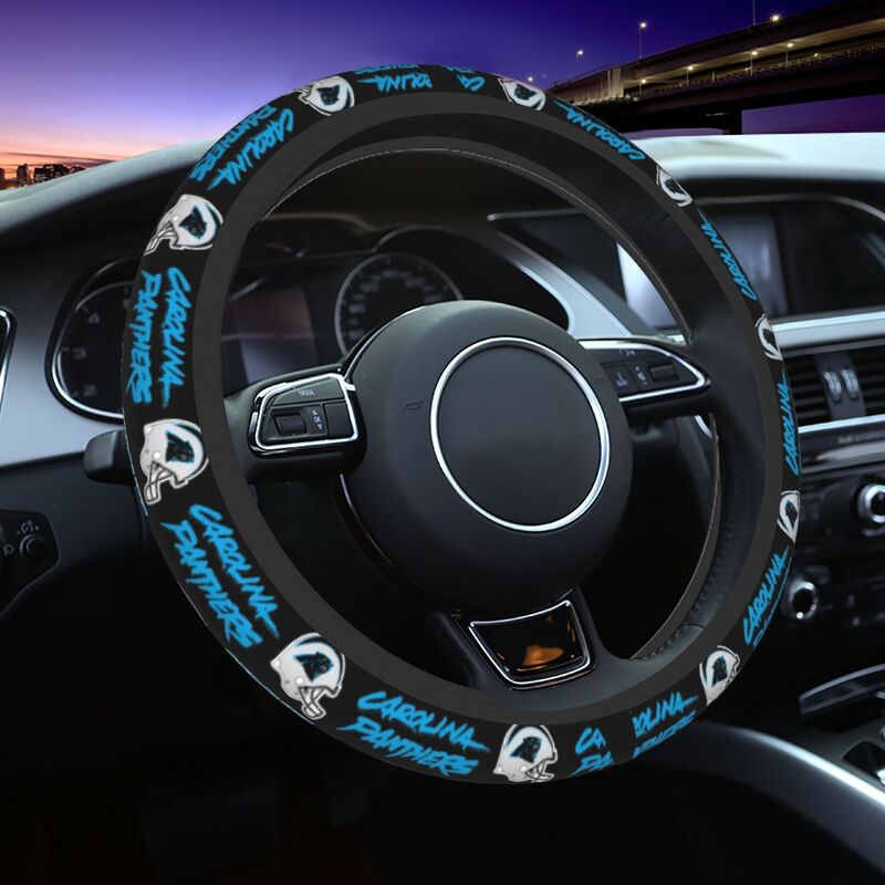 Carolina Panthers Printed car protective cover elastic steering wheel cover