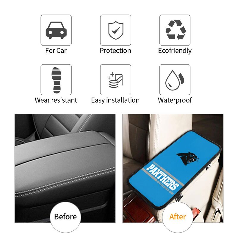 Carolina Panthers Printed car armrest box pad Protective pad