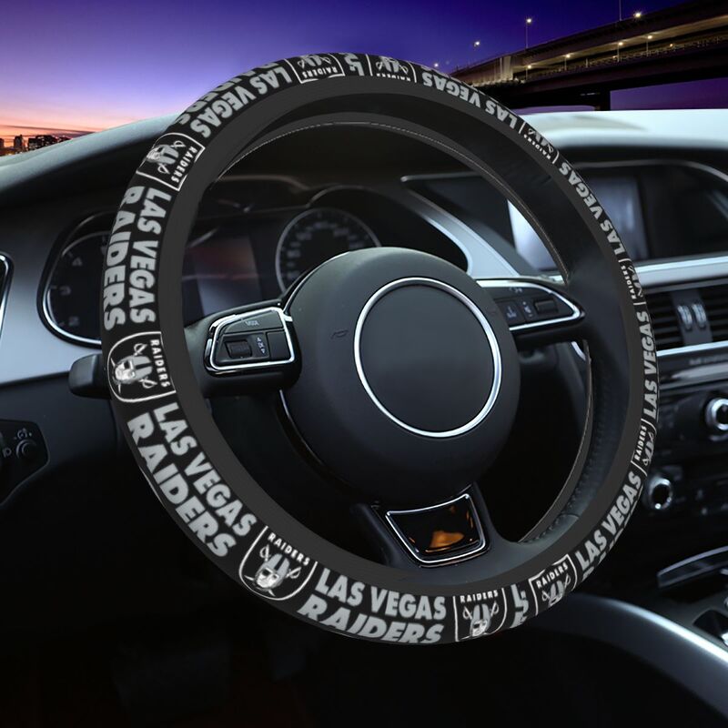 Las Vegas Raiders 2 Printed elastic steering wheel cover car steering wheel protective cover