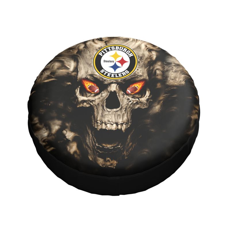 Pittsburgh Steelers 2 print Skull print car tire cover tire dust cover