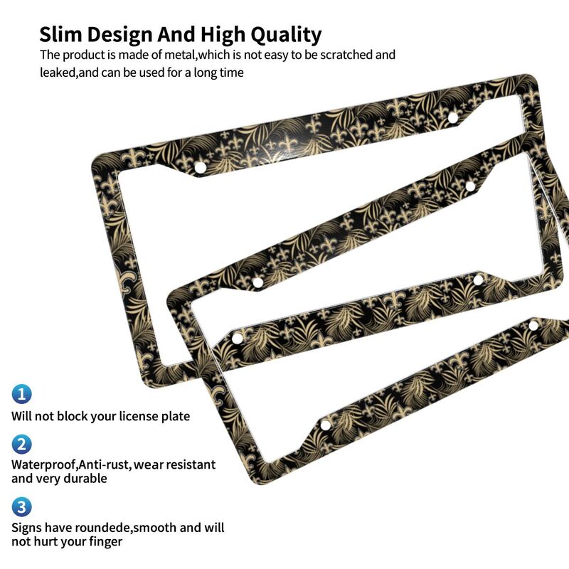 New Orleans Saints Print Car license plate frame four hole license plate holder (one pair)