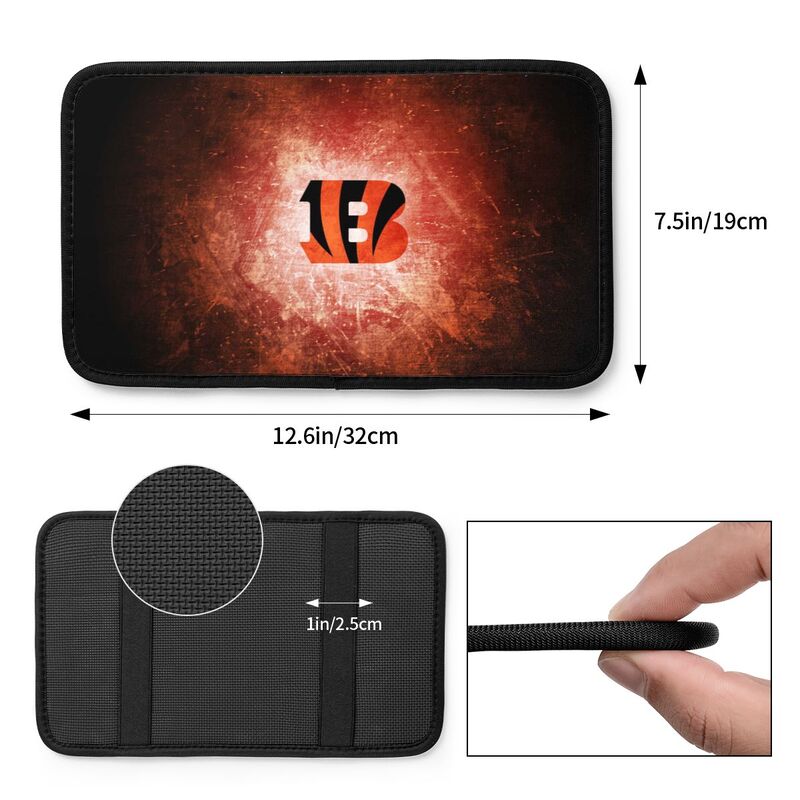 Car armrest box pad Cincinnati Bengals4 Printed central armrest box pad anti slip pad