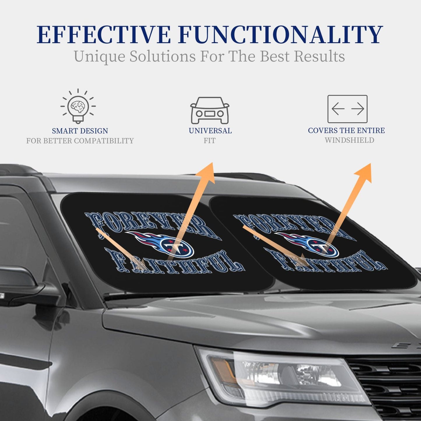 Tennessee Titans Car front windshield sunshade UV resistant sunshade foldable