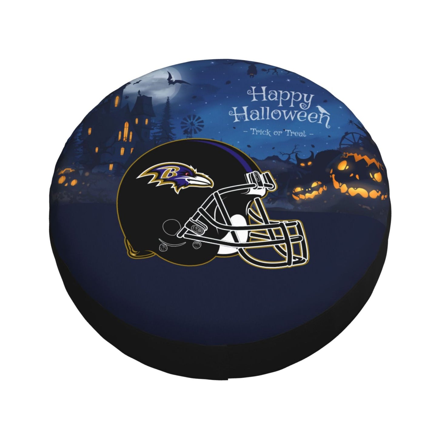 Baltimore Ravens printed car tire cover Happy Halloween printed tire dust cover