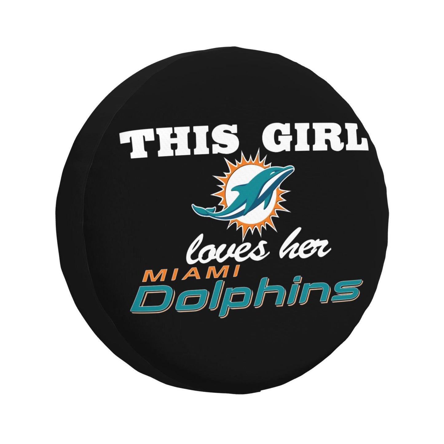 Miami Dolphins Printing wheel dust cover black background car tire cover