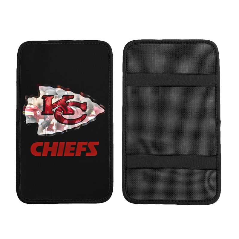 Car armrest box pad Kansas City Chiefs 3 Printed central armrest box pad protective pad