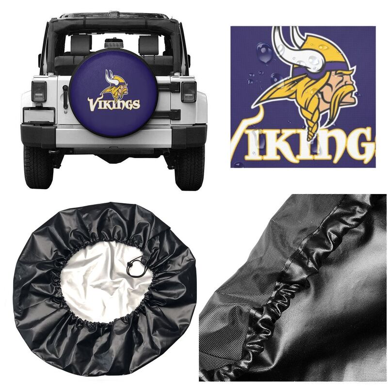 Minnesota Vikings 2 car dustproof sunscreen tyre protective cover Tyre protective cover