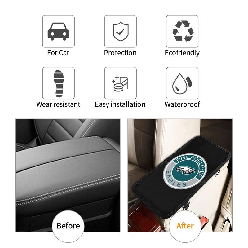 Philadelphia Eagles print car armrest protective cover Car center console armrest pad