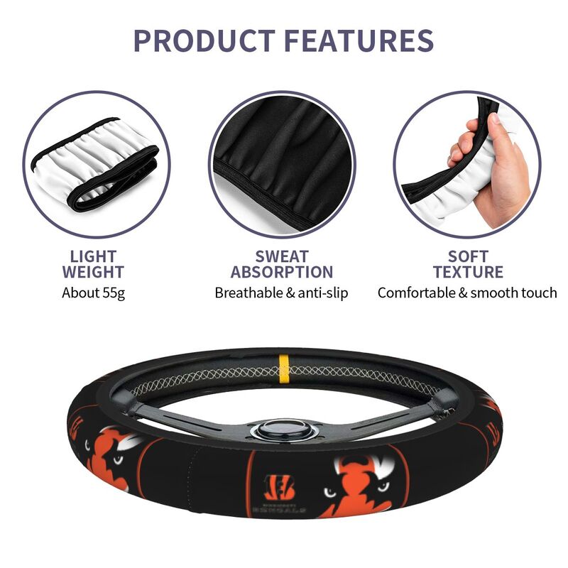 Cincinnati Bengals Printed car protective cover elastic steering wheel cover