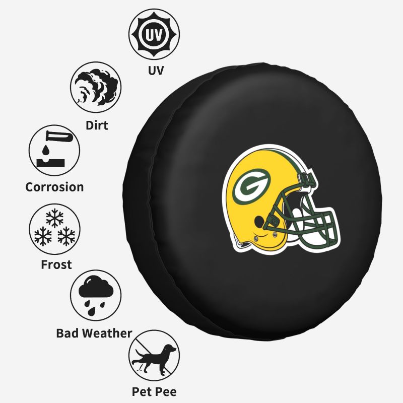 Green Bay Packers Car tire protective cover waterproof and dustproof tire cover