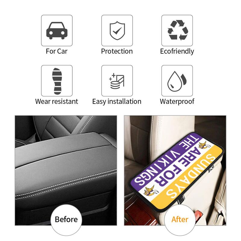 Minnesota Vikings Personalized printed car armrest cover Car handrail box cushion