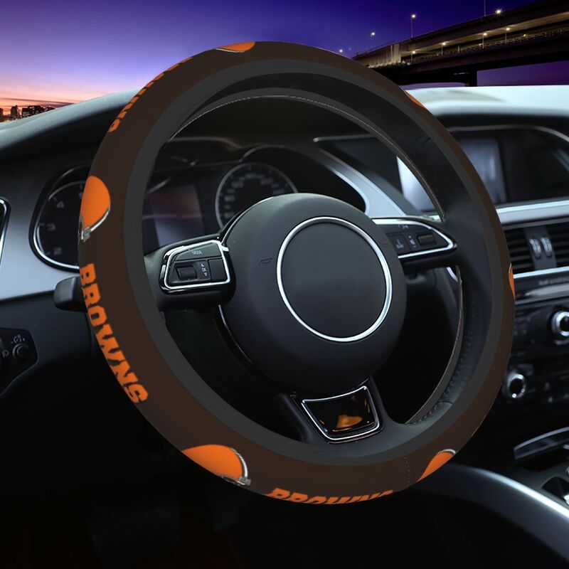 Cleveland Browns Printed elastic steering wheel cover anti slip breathable