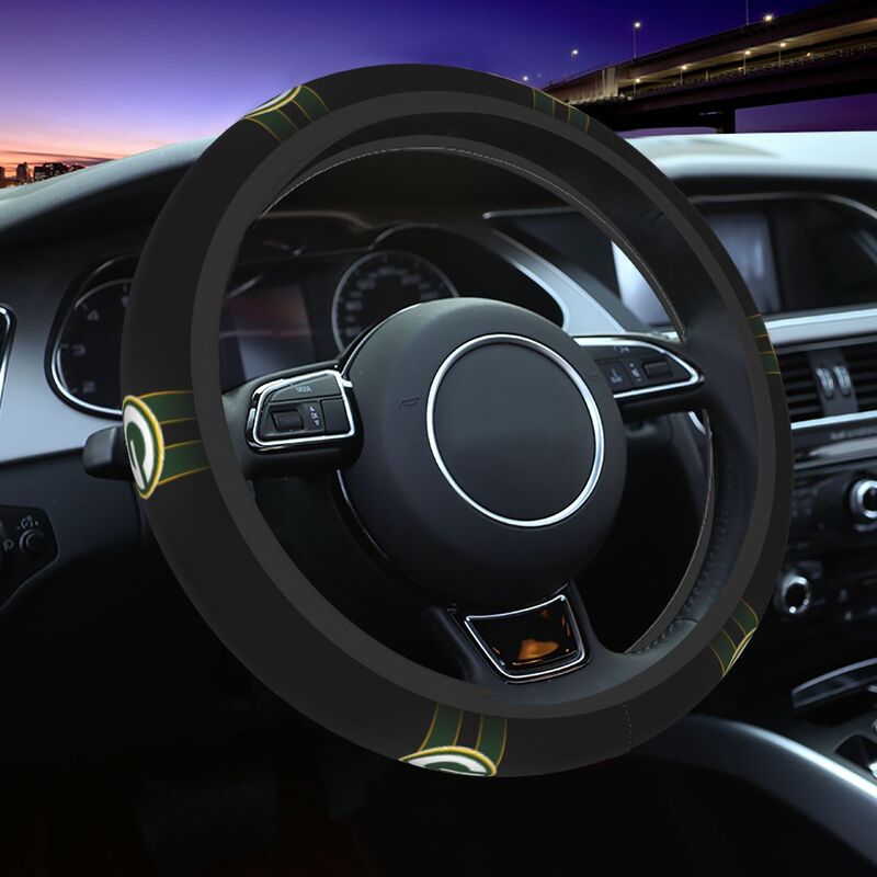 Green Bay Packers 5 Printed car anti-skid cover elastic steering wheel cover