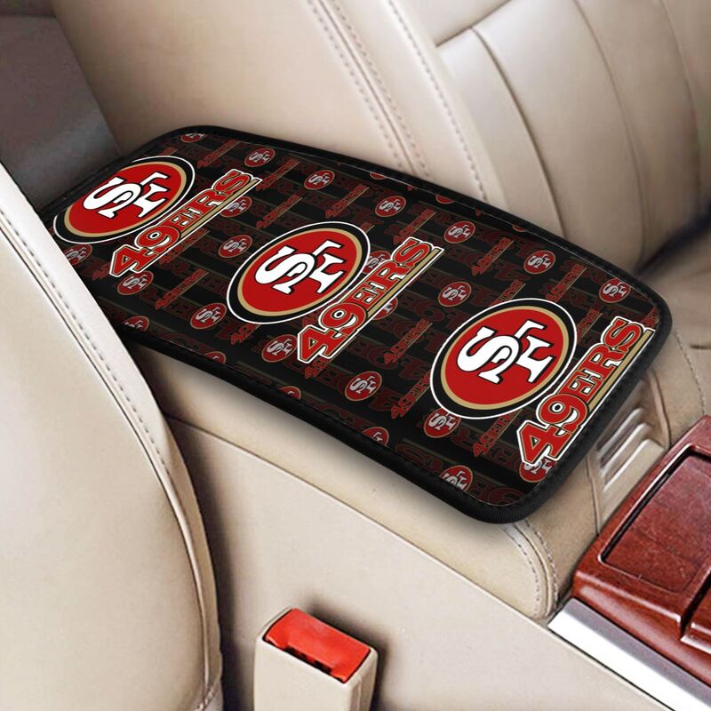 Car armrest box pad San Francisco 49ers 3 Printed central armrest box elbow pad