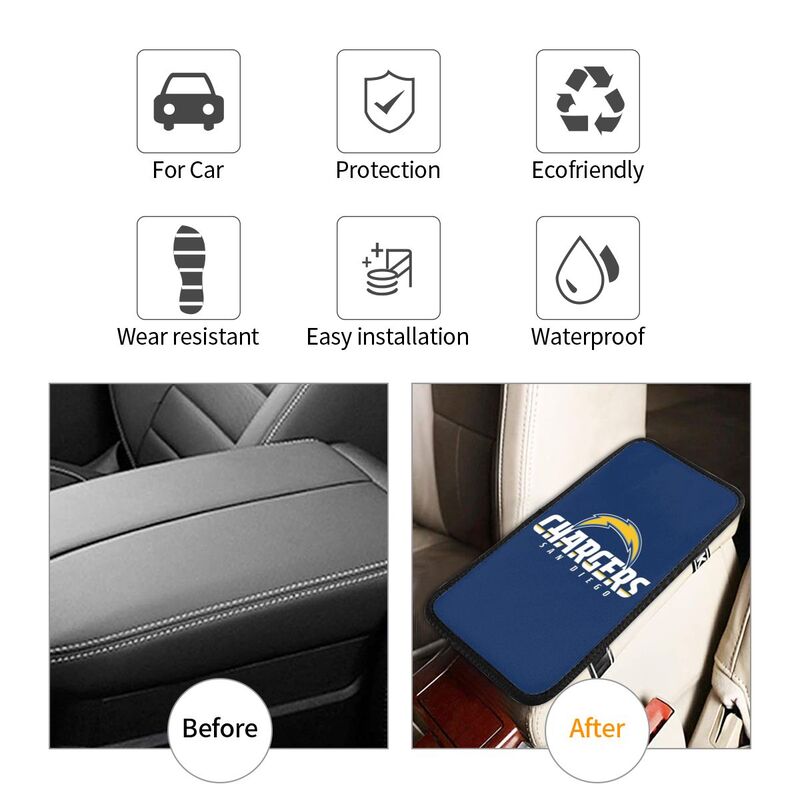 San Diego Chargers Printed car armrest box pad anti-abrasion pad