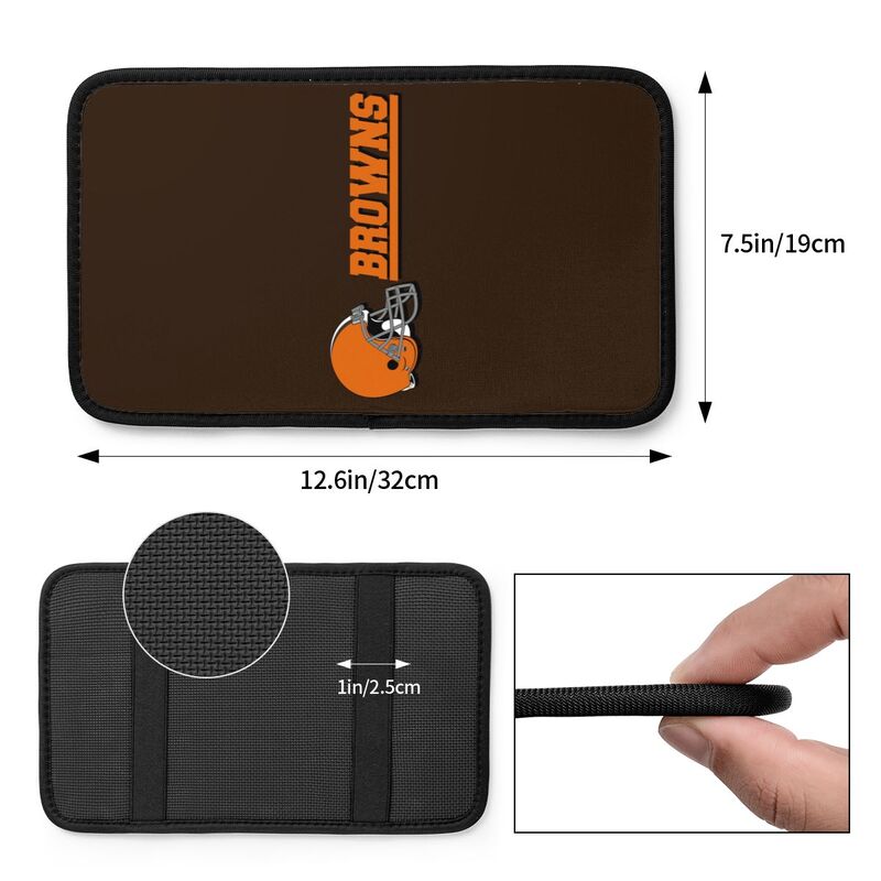 Car armrest box pad Cleveland Browns Printed central armrest box pad protective pad