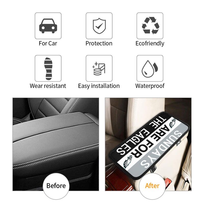 Philadelphia Eagles Personalized printed car armrest cover Car handrail box cushion