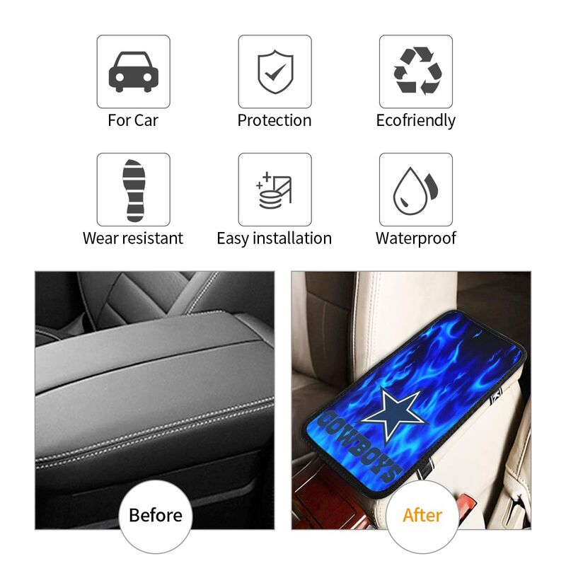 Car armrest box pad Dallas Cowboys Printed center armrest box pad protective pad