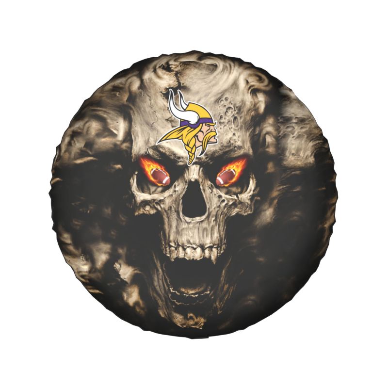Minnesota Vikings print Skull print car tire cover tire dust cover