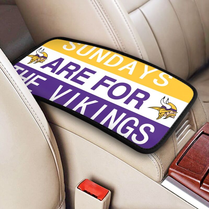 Minnesota Vikings Personalized printed car armrest cover Car handrail box cushion