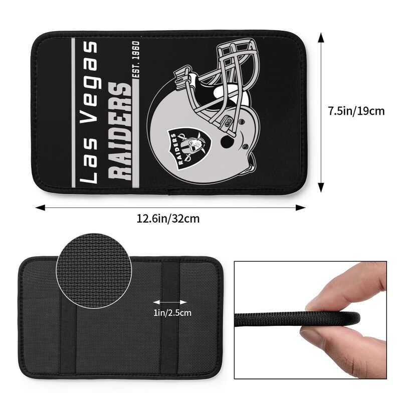 Las Vegas Raiders 3 Print car armrest box cushion armrest protective cover
