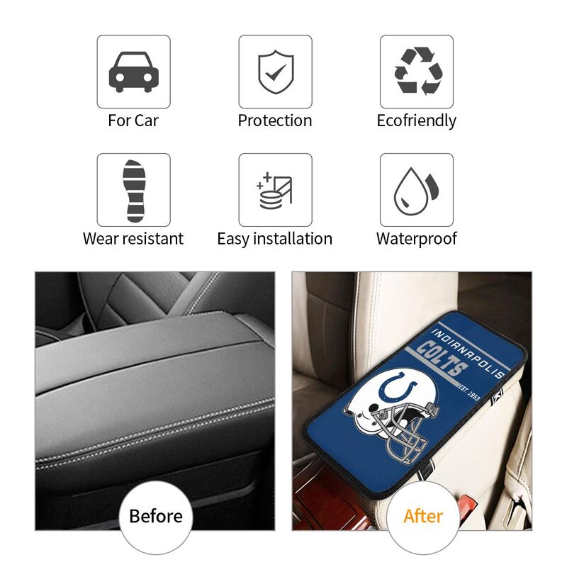 Indianapolis Colts Print car armrest box cushion armrest protective cover
