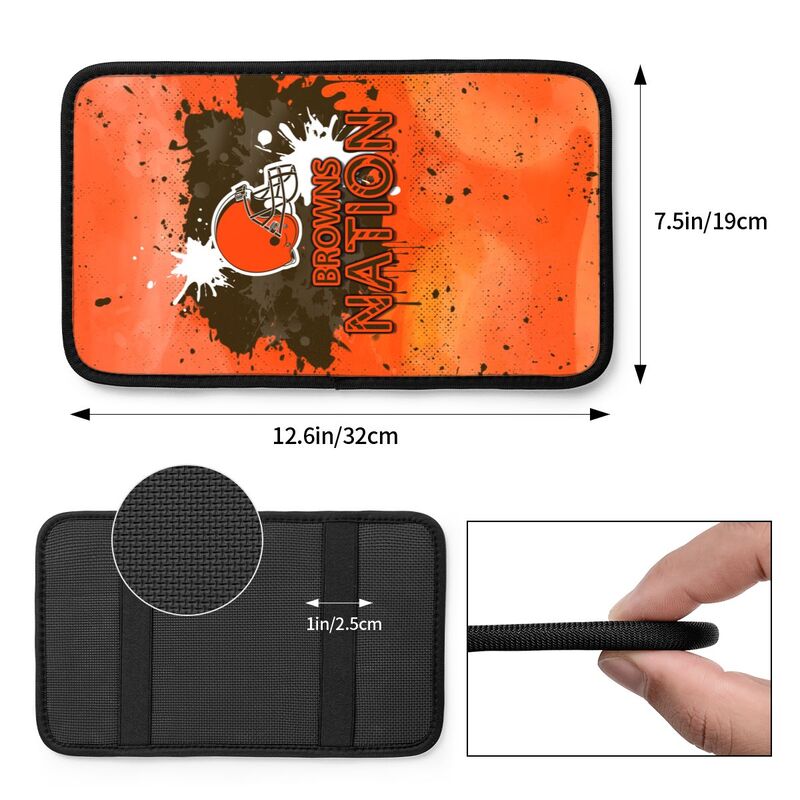 Cleveland Browns print car center console armrest pad Car armrest box protective cover