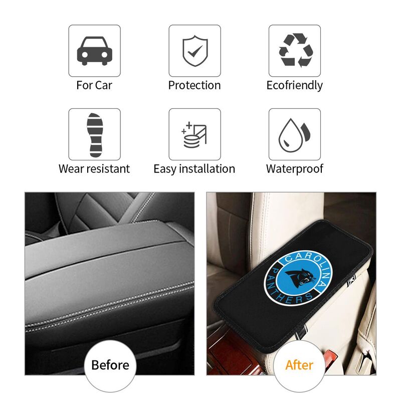 Carolina Panthers print car armrest protective cover Car center console armrest pad