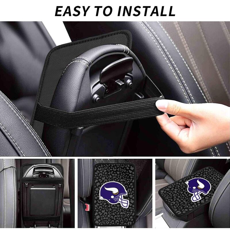 Minnesota Vikings print Car handrail box cushion Personalized car armrest cover