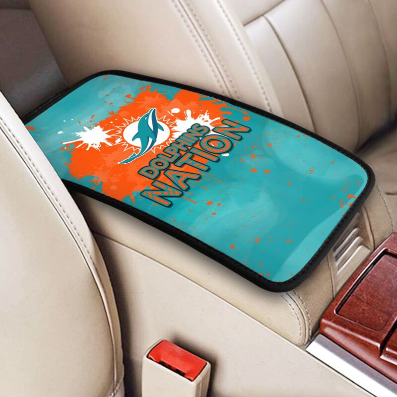 Miami Dolphins print car center console armrest pad Car armrest box protective cover