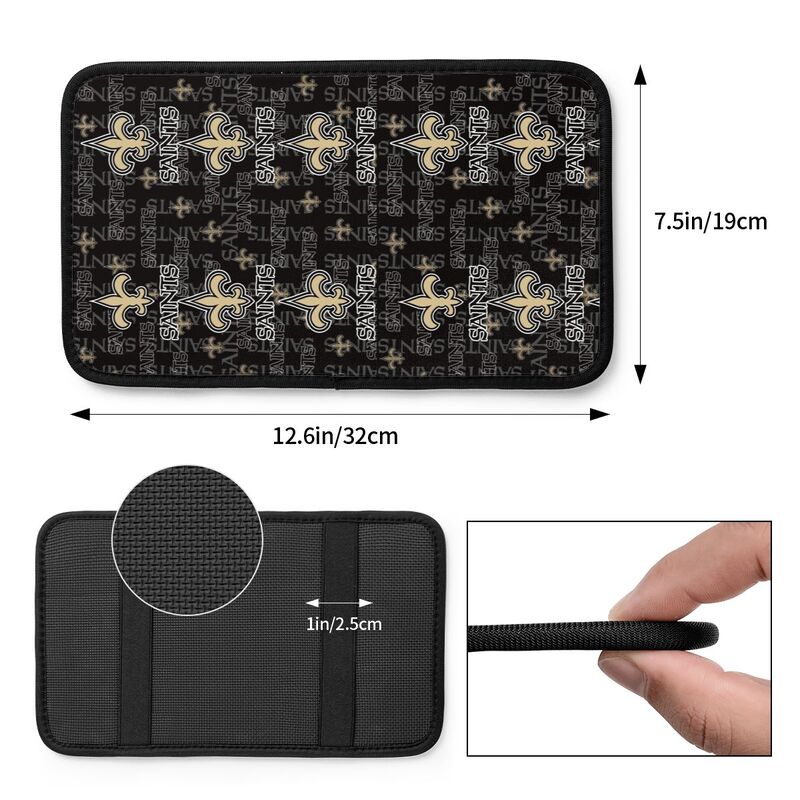 Car armrest box pad New Orleans Saints1 Printed central armrest box pad anti slip pad