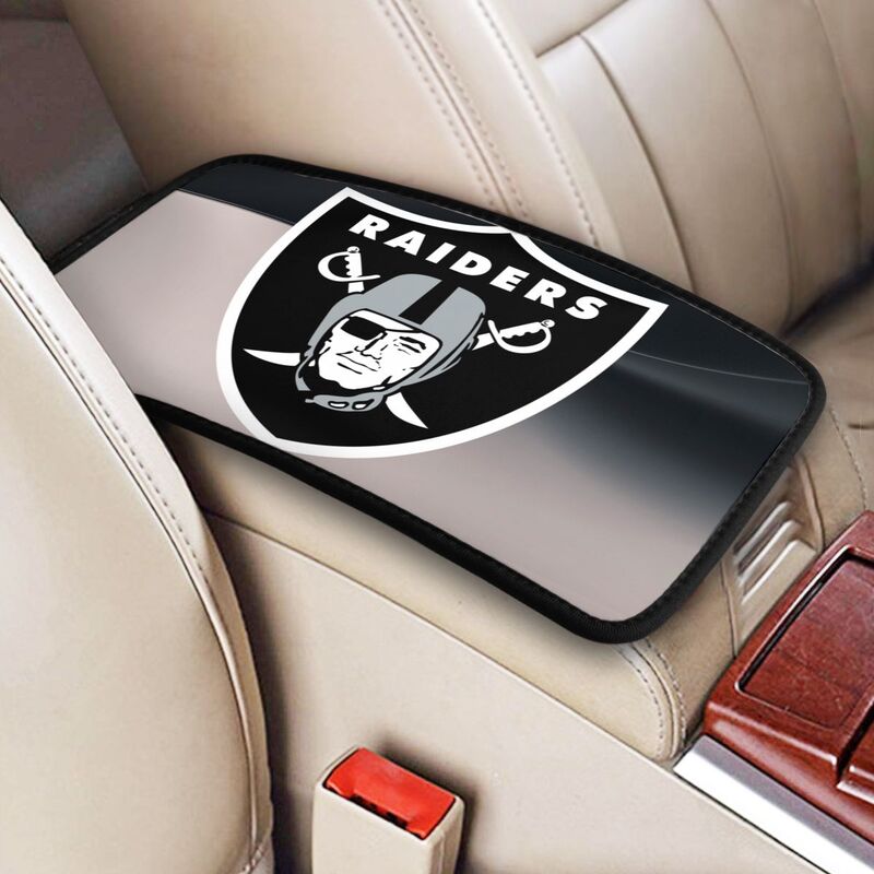 Car armrest box pad Las Vegas Raiders7 Printed central armrest box pad anti slip pad