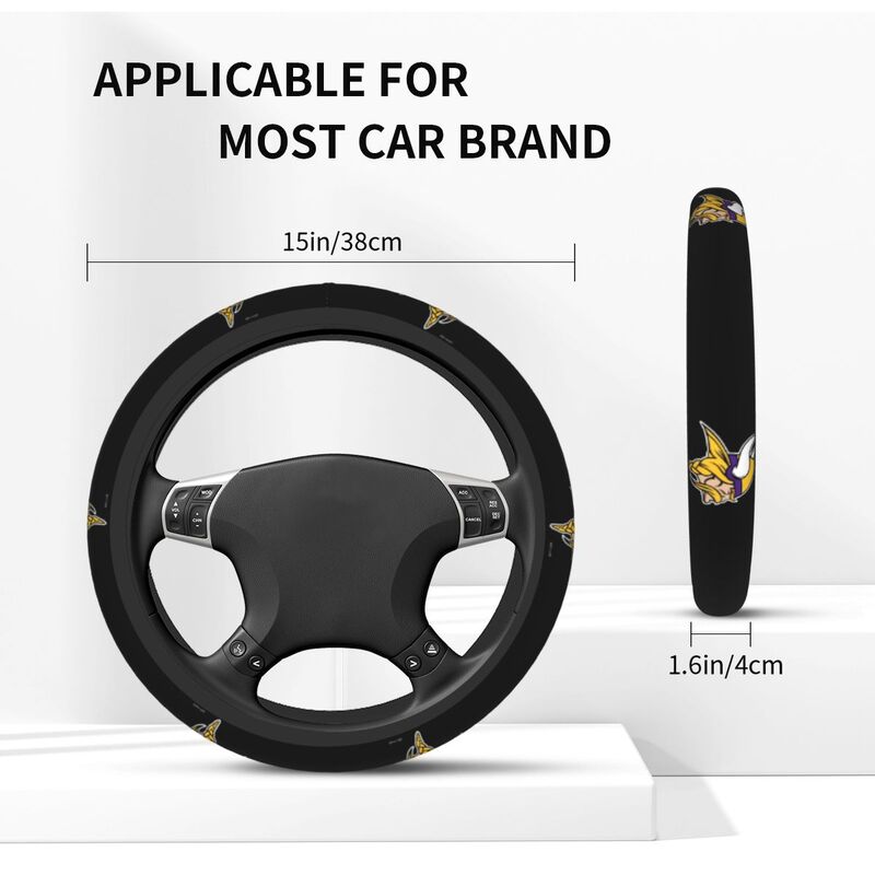 Minnesota Vikings 1 Printed breathable elastic steering wheel protective cover