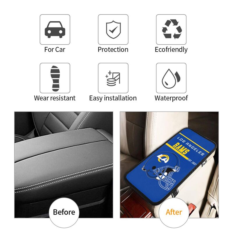 Los Angeles Rams Print car armrest box cushion armrest protective cover