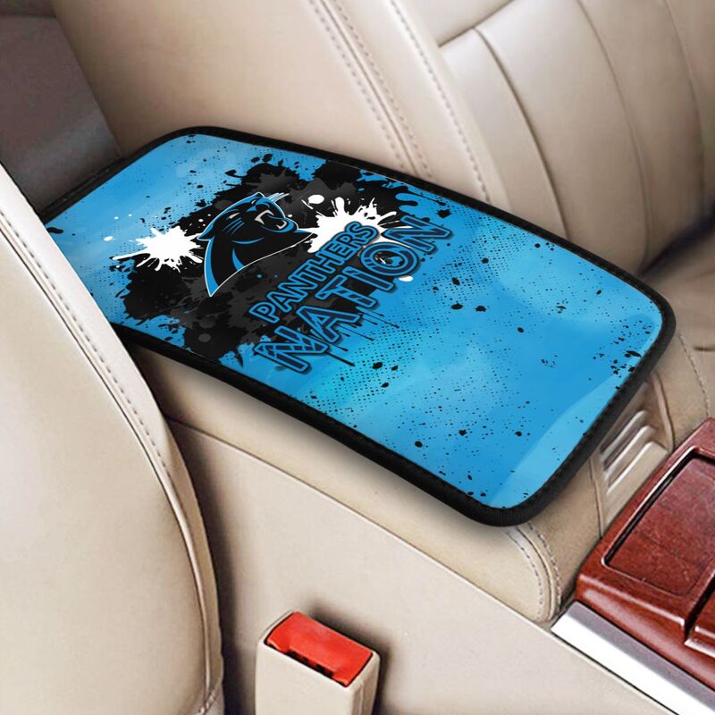 Carolina Panthers print car center console armrest pad Car armrest box protective cover