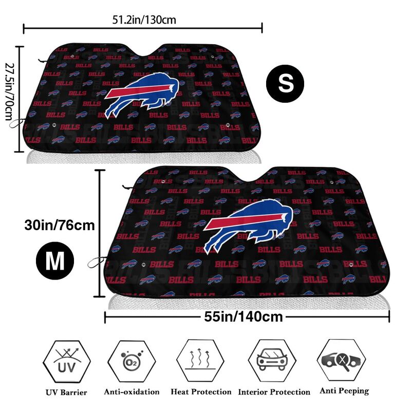 Buffalo Bills 3 Printed is suitable for front Car windshield sunshades Car windshield sunshades